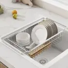 Adjustable Sink Drain Rack Heavy Duty Dish Drying Shelf Kitchen