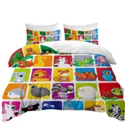 Kids Cute Animals Cartoon Panel Quilt Cover