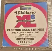 D'Addario EXL170-6 Nickel Bass Guitar Strings Soft.32-.130 Long 5 Sets in Box*
