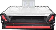 Prox Flight Case Compatible with Denon Prime 4 Standalone DJ System with Wheels - Black on Red Design - XS-PRIME4 WRB, Black, One Size, Cases
