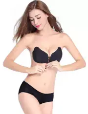 Bra Push Up Adhesive Invisible Backless Without Fittings Black for Women