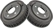 TRQ Rear Brake Drum Pair Set Compatible with 2001-2009 Mazda B2300 / 1998-2001 B2500 / 1998-2007 B3000 / 1998-2009 B4000 / 1998-2009 Ford Ranger