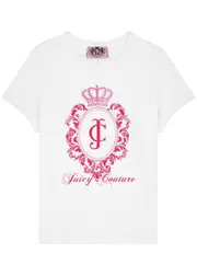 Juicy Couture Heritage Crest Logo Stretch-cotton T-shirt - White - S (UK8-10 / S) S (UK8-10 / S)