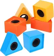 COMPUKAS 6pcs Mic Flag Station: Square Cube Triangular Shaped Microphone Logo Flag for Interviews and Meetings Microphone Accessories