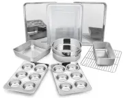 Bakeware Sets of 11, Stainless Steel Baking Pans Set, Includes Baking Sheets ...