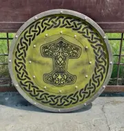 Medieval Battle-Ready Shield Wooden Shield - Medieval Round Battle Warrior