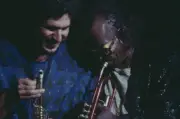 jazz musicians Bob Berg and Miles Davis performing at Wembley Conf - Old Photo 1