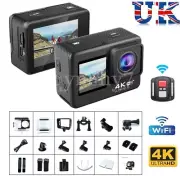 Dual Screen 4K Sport Camera 170° Action Camera Ultra HD 30MP WiFi Waterproof AU