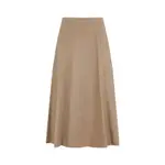 [Max Mara] Max Mara-Camel Brown Wool Geneve Midi Full Skirt-Donna 44 IT