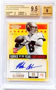 MIKE GLENNON RC AUTO 2013 PANINI RC OF YEAR CONTENDERS #/25 GRADED BGS 9.5 / 9