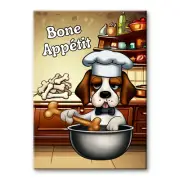 BEAGLE Bone Appetit FRIDGE MAGNET Dog Steel Cased