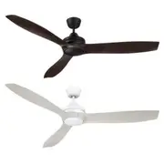 60" Lora DC Ceiling Fan Black, White FC1130153 Mercator Lighting