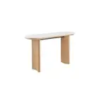 Raimon Furniture Bronya Rectangular Matte Ceramic Top Hallway Console Table Natu