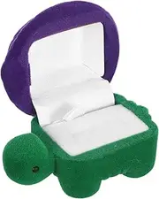 FOMIYES Compact Turtle Jewelry Box Earring Organizer Ring Storage Travel-friendly Small Trinket Box Velvet Lined