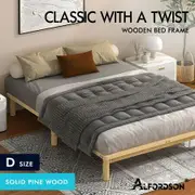 ALFORDSON Bed Frame Wooden Timber Double Size Mattress Base Platform Basia Oak