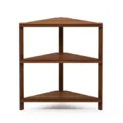 Furinno Outdoor High Top Table / Corner Shelf 15.6"Lx32.9"W Wood in Natural