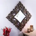 Square Ornate Wall Mirror with Intricate Gold Leaf Carved Frame – Elegant Home D