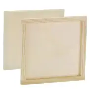 4pcs Unfinished Wood Canvas Panel 6x6" Deep 0.3" Wooden Panel Boards