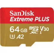 SanDisk Extreme PLUS 64GB 170 MBs Class 10 UHSI U3 microSDXC Card