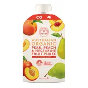 Organic Fruit Puree Pear, Peach and Nectarine Bulk Buy 6 x 120g (1 Free!) - Fresh, healthy organic delivery | Doorstep Organics