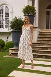 Sunlit Petal Maxi Dress Print