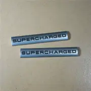 2PCS Matte Silver Black SUPERCHARGED Metal Emblem Badge Sticker Decal Car Engine (for: Porsche)
