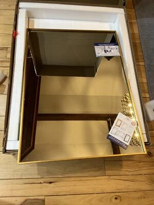 Hamilton Hills Gold Brushed Vanity Mirror Simple Edge Mirrors 22 X 30 “