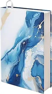 FOR U DESIGNS Book Protector Marble Pattern Blue Book Sleeve Cover for Paperbacks Fabric Book Covers for Hardcover Books Textbooks