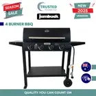 Jumbuck Portland 4 Burner Hooded Gas BBQ - with warming rack & temperature gauge