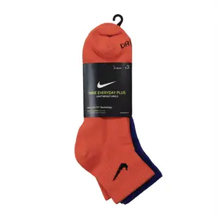 Nike 襪子 Everyday Plus Ankle Socks 三雙入 橙藍黃 踝襪【ACS】 SX6893-910