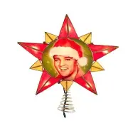 Kurt Adler Elvis Presley Lighted Star Tree Topper 10.5 Inch Multicolor
