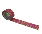 Scotch Duct Tape, Pink and Yellow Tribal Pattern,1.88" X 10 Yards