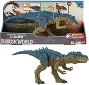 Mattel Jurassic World Ruthless Rampagin Allosaurus Dinosaur Toy, Action Figure with Continuous Chomp Attack & Roar Sounds, Button Activated Evolved Battle Spikes