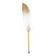 10 Inch Feather Ballpoint Pen Vintage Quill Pen, White