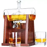Whiskey Decanter Sets for Men, 1250ml Decanter Set with 2 Whiskey Glasses, Id...
