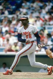 George Hendrick California Angels bats v New York Yankees dur Baseball '88 Photo