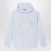 [KENZO] Hooded striped shirt in cotton 14 Y Blue