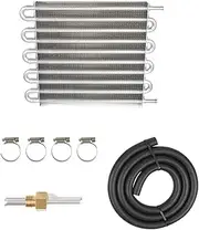 Radiator Reservoir Tank 10 Row 8 Row 6 Row 4 Row 2 Row Aluminum Remote Transmission Oil Cooler/Auto-Manual Radiator Converter Kit Radiator Fin Comb Kit(10 Row Silver)