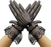 [Generic] Women Lace Gloves Ladies Bridal Wrist Short Elegant Courtesy Gloves Opera Evening Wedding Tea Party Prom 1920s