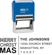 Custom Return Address Holiday Stamp Personalized Merry Christmas Self Inking Stamper Gift Idea