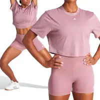 在飛比找momo購物網優惠-【adidas 愛迪達】ST T 女款 粉色 訓練 運動 短