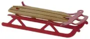 Dollhouse Miniature Red Flyer Runner Sled / Toboggan -- 1:12 Scale