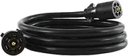 Conntek Double-End 7 Way Plug Inline Trailer Cord (Black, 8-Feet)
