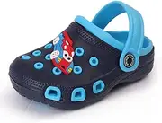[Generic] Children Mules Clogs Kids Summer Garden Cute Cartoons Shoes Girl Boy Beach Shoes Navy Blue 34