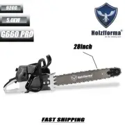 G660 PRO 5.4kw 92cc Chainsaw Power Head 54MM Bore With 3/8 063 28inch Bar Chain