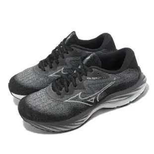 Mizuno 慢跑鞋 Wave Rider 27 SSW 超寬楦 女鞋 黑 灰 波浪片 避震 運動鞋 美津濃 J1GD2377-22