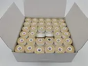 Prewound bobbin card board size L white color 144pcs per box 75D/2 Polyester DoublelinFor Babylock Barudan Bernina Brother Consew Doublelin Juki Mitsubishi Singer Tajima and many more