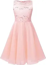 [Yihuimin] Flower Girls Shiny Lace Top Chiffon Dress Bridesmaid Wedding Gown Princess Ball Dresses