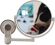 Daiilg Bath Mirror Cosmetic Mirror 1X/3X Magnification Suction Cup Adjustable Makeup Mirror Double-Sided Bathroom Mirror