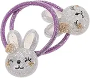 MERRYHAPY 2pcs Elastic Hair Ties Adorable Cartoon Bunny Hair Accessories for Safe and Friendly for Any Occasion Cute Animal Style Ponytail Holders